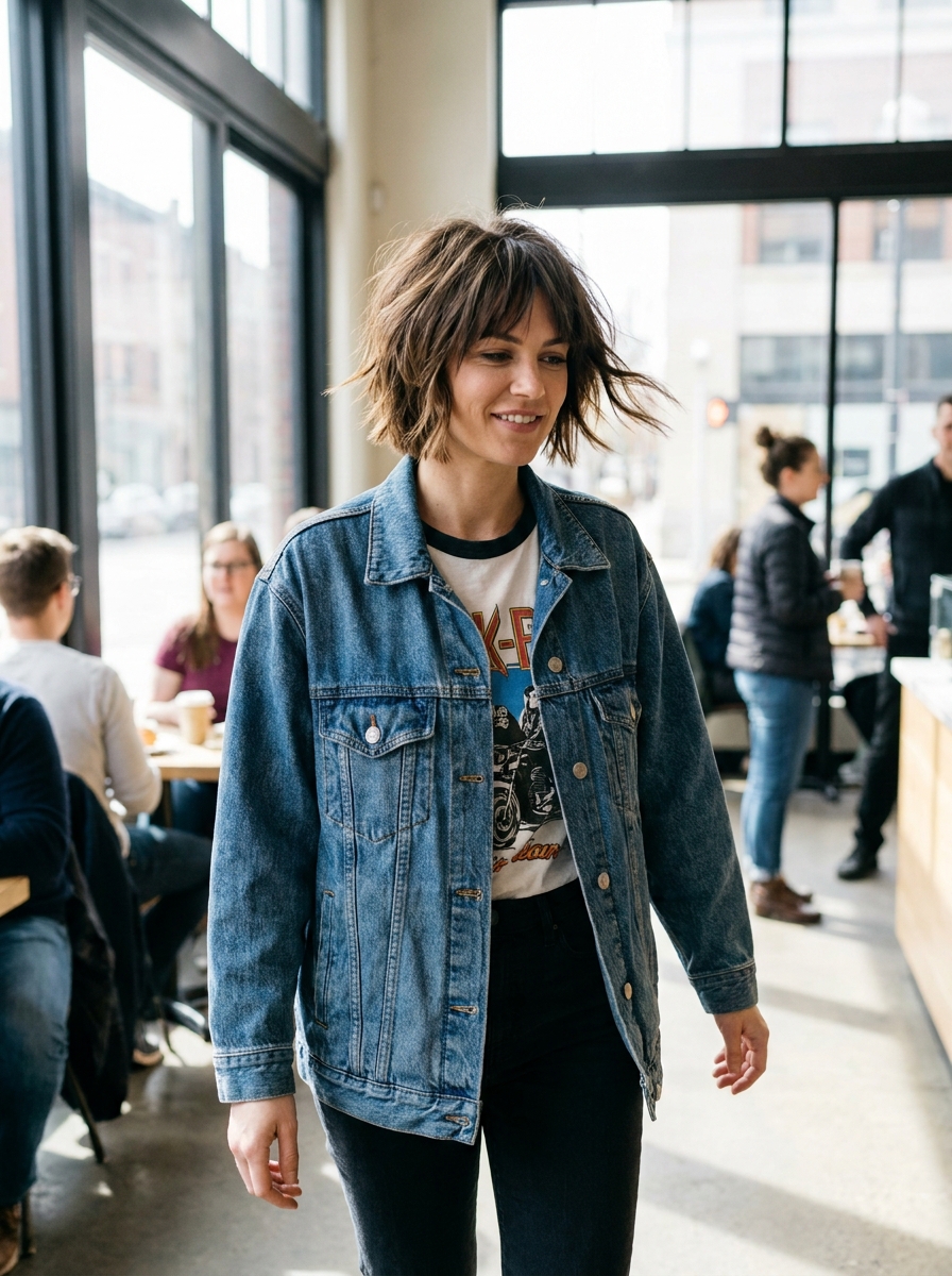 Choppy Bob mit Stufen als freche kurze Bob Frisuren Inspiration 2026